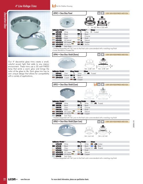 general purpose line voltage downlighting - LITON Lighting