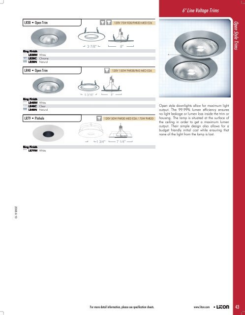 general purpose line voltage downlighting - LITON Lighting