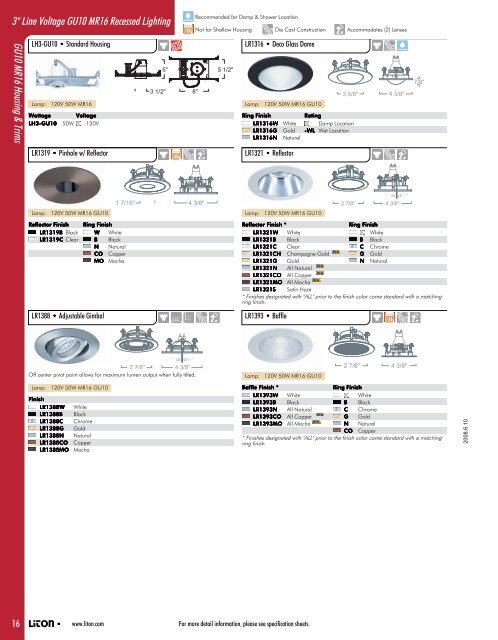 general purpose line voltage downlighting - LITON Lighting