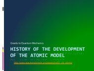 HISTORY OF THE DEVELOPMENT OF THE ATOMIC MODEL