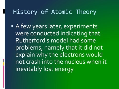 HISTORY OF THE DEVELOPMENT OF THE ATOMIC MODEL