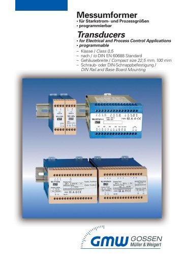 Messumformer mit galvanischer Trennung / Electrical Transducers