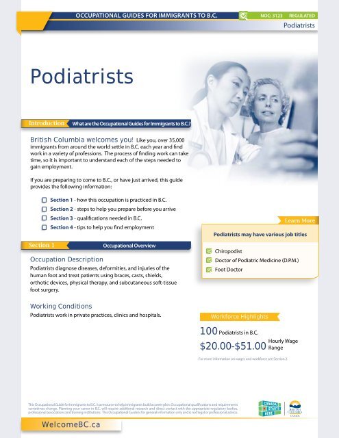 Podiatrists - WelcomeBC