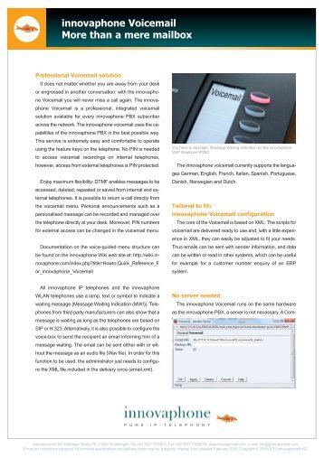 innovaphone Voicemail More than a mere mailbox