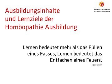 Präsentation für Homöopathie-Ausbildung - Heilpraktikerschule ...