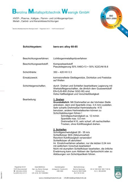 Download: Schichtsysteme bero-arc.pdf - Kompetenznetz Mittelstand