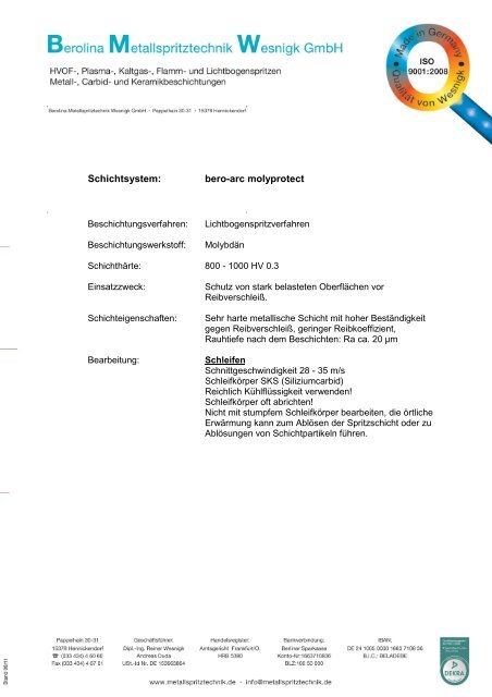 Download: Schichtsysteme bero-arc.pdf - Kompetenznetz Mittelstand