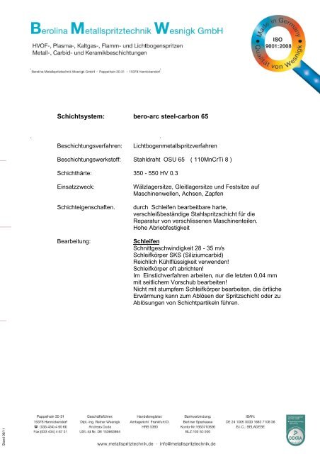 Download: Schichtsysteme bero-arc.pdf - Kompetenznetz Mittelstand