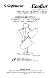 operating instructions instructions de fonctionnement ... - Caframo