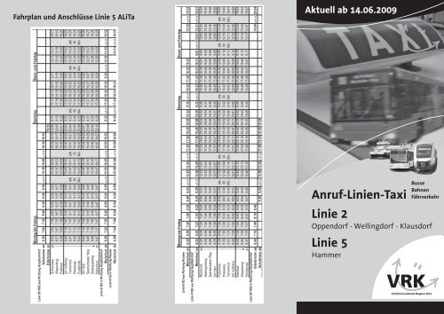 Anruf-Linien-Taxi Linie 2 Linie 5