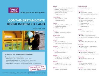 CONTAINERSTANDORTE bezirk innSbruck lAnd - Verein Wams