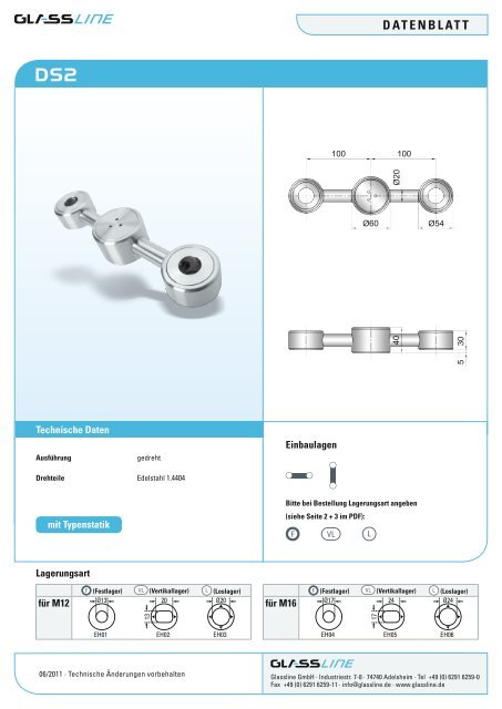 Datenblatt SpiDer - Glassline GmbH