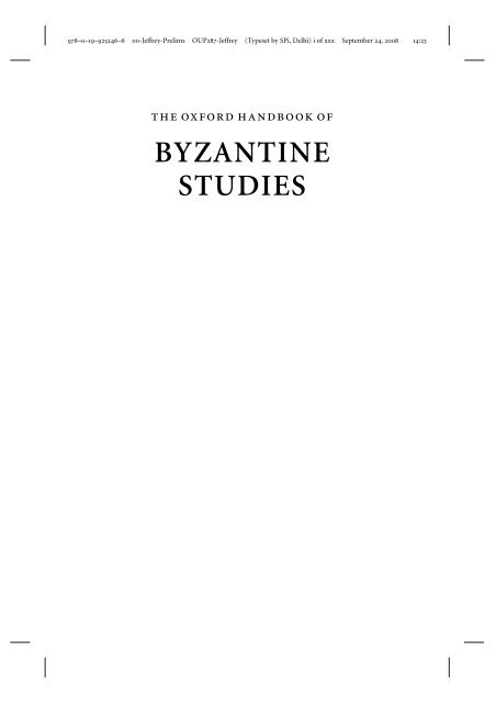 BYZANTINE STUDIES - Cornell Tree-Ring Laboratory