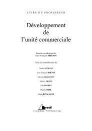 DÃ©veloppement de l'unitÃ© commerciale - Editions BrÃ©al