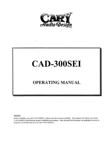 CAD 300SEI - v3 - Cary Audio Design