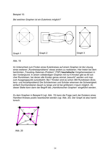 Graphentheorie im Mathematikunterricht - Fakultät für Mathematik ...