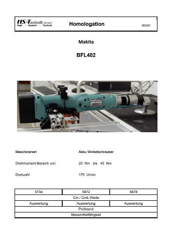 Prü fzertifikat Erstmuster MFU - HS-Technik