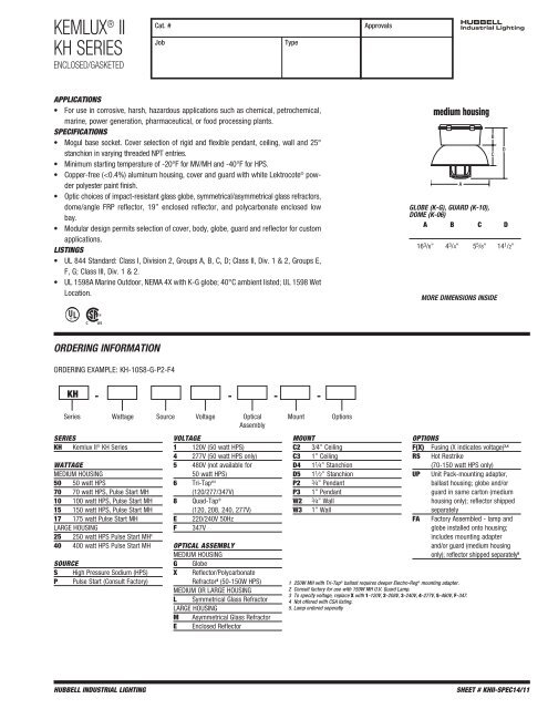 KEMLUXÂ® II KH SERIES - Hubbell Industrial Lighting