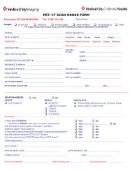 PET/CT SCAN ORDER FORM - Medical City Dallas Hospital