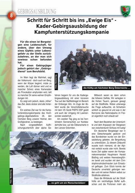 die Grundlage für den Gebirgskampf - Österreichs Bundesheer