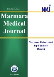 Marmara Medical Dergi Marmara Medical Journal Marmara Medical Dergi Marmara Medical Journal