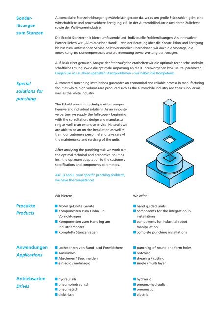 Stanztechnik Prospekt (PDF) - Eckold