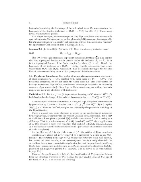 Barcodes - Department of Mathematics