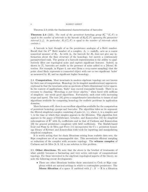 Barcodes - Department of Mathematics