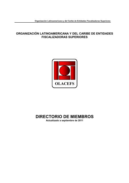 Directorio de Miembros OLACEFS septiembre 2011