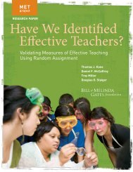 Have We Identified Effective Teachers? Validating - MET Project