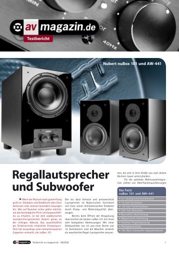 Testbericht Regallautsprecher und Subwoofer - Nubert