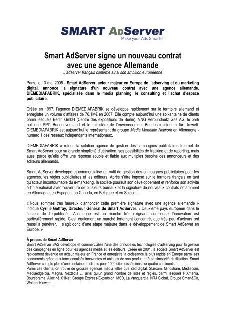 Smart Adserver signe un nouveau contrat avec une agence ...