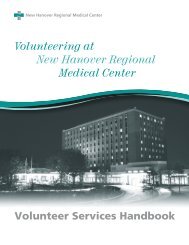 Volunteering at New Hanover Regional Medical  Center