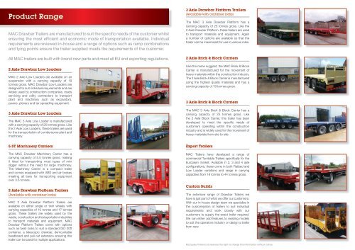 Download MAC Drawbar Brochure - MAC Trailers