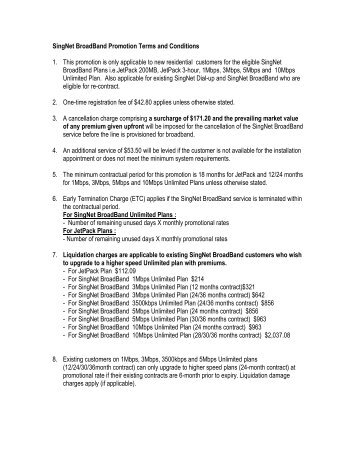 SingNet BroadBand Promotion Terms and Conditions 1. This ...