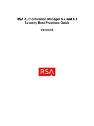 RSA Authentication Manager 6.1 Security Best Practices Guide