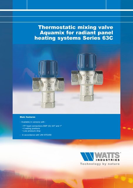 Thermostatic mixing valve Aquamix for radiant ... - Watts Industries