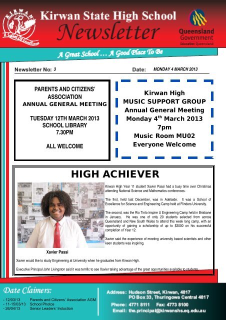 Newsletter 3_no_4-March-2013 - Kirwan State High School