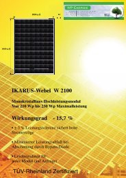 IKARUS-Webel W 2100 Wirkungsgrad - 15,7 % TÃƒÂœV ... - WP - Energie