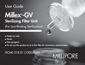 MillexÂ®-GV Sterilizing Filter Unit - Biocenter