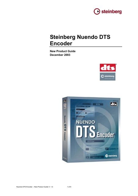 Steinberg Nuendo DTS Encoder - Midisoft