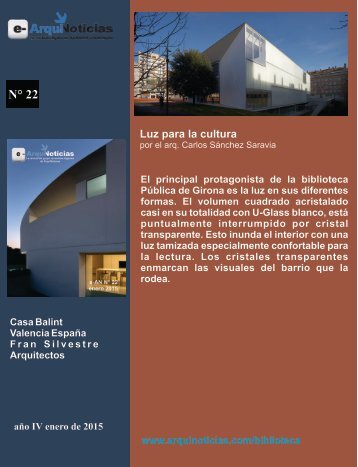 e-ArquiNoticias N° 22 nota N° 2 Luz para la cultura por el arq. Carlos Sánchez Saravia