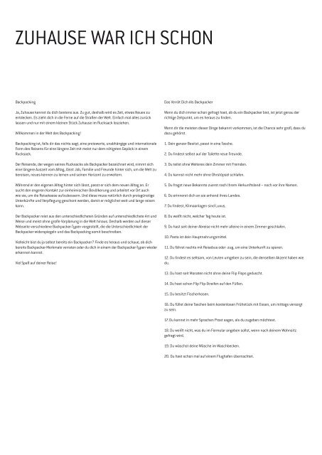 Texte Zum Thema Backpacking Pdf