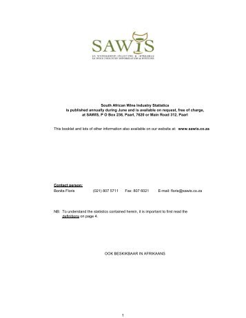 South African Wine Industry Statistics is published annually ... - sawis