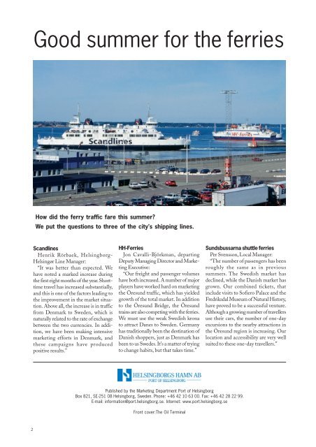 Port of Helsingborg Magazine Summer/Autumn 2002 - Helsingborgs ...