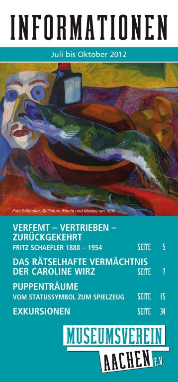 Verfemt – Vertrieben – Zurückgekehrt - Museumsverein Aachen