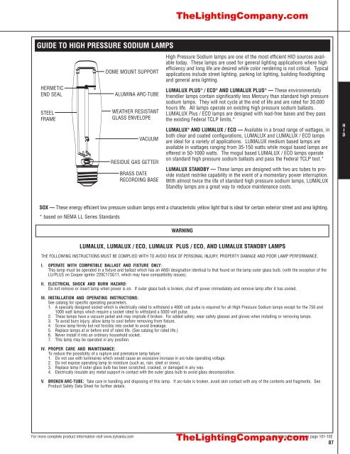 Lamp and Ballast Catalog - The Lighting Company