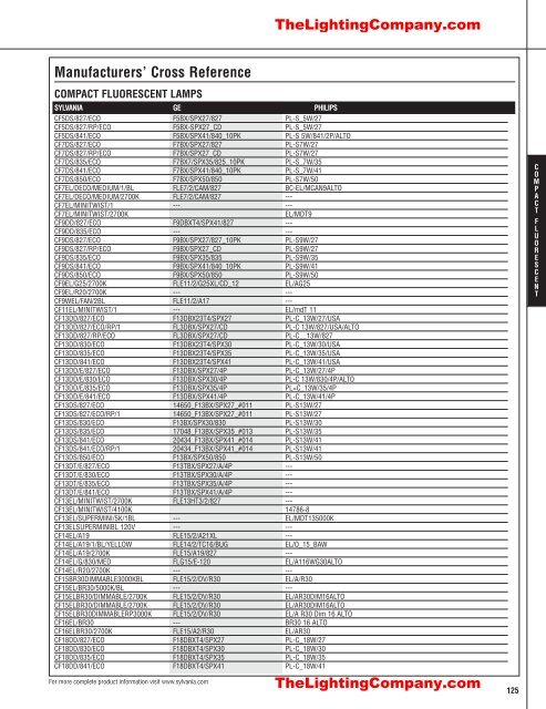 Lamp and Ballast Catalog - The Lighting Company