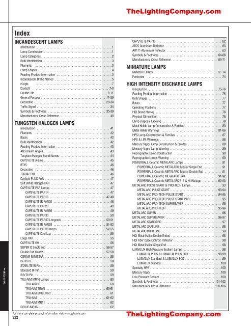 Lamp and Ballast Catalog - The Lighting Company