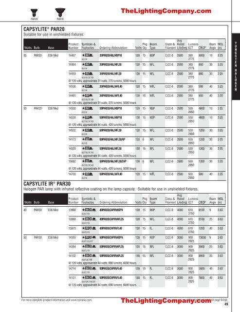 Lamp and Ballast Catalog - The Lighting Company